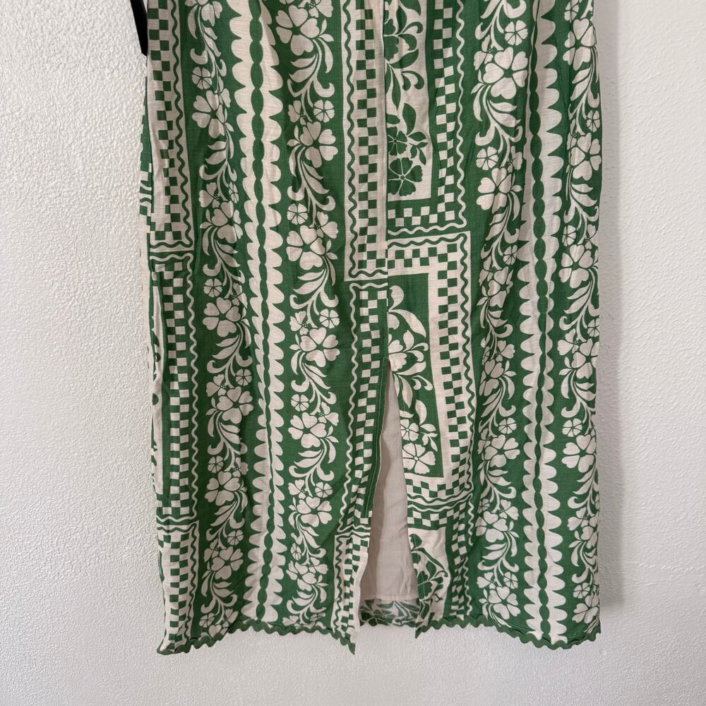 NWT Lulus Brigita Green Floral Strapless Column Midi Dress Size Large - Picture 6 of 9